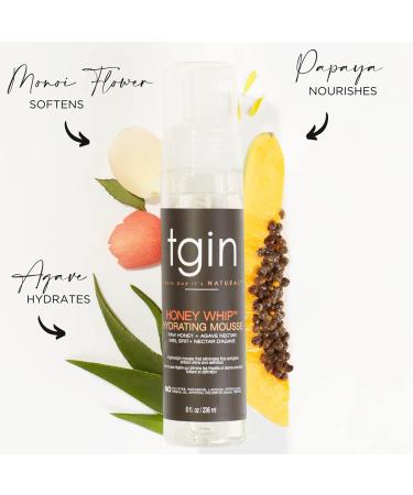 tgin Honey Whip Hydrating Mousse 8oz - Ideal for Natural, Dry, Curly, and Damaged Hair - Buy Online on GoSupps.com
