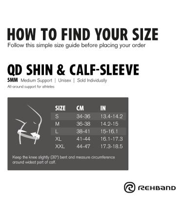 Rehband Calf Sleeve 5mm Neoprene - Unisex Compression Support for Running Football & Fitness | Black - XX-Large - Buy Online on GoSupps.com