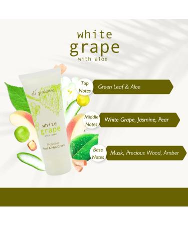 Di Palomo Vegan White Grape & Aloe Hand & Nail Cream 75ml - Moisturizing Hand & Cuticle Cream for Very Dry Hands - Unisex Formula for Hand & Nail Care - Buy Online on GoSupps.com