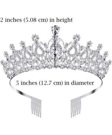 COCIDE Silver Rhinestone Tiara and Crown for Women - Princess Tiaras for Girls, Hair Accessories for Bridal Wedding, Prom, Birthday, Christmas, Halloween Party - Buy Online on GoSupps.com