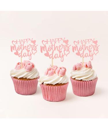 Keaziu 24 Pack Happy Mother's Day Cupcake Toppers Best Mom Ever Cupcake Picks Cake Decoration Party Supplies for Mother's Day Party Cupake Decorations Pink 1 - Buy Online on GoSupps.com