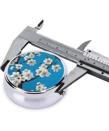 Japanese Cherry Flowers Round Pill Box | 3 Compartment Mini Travel Organizer | Portable Decorative Medicine Holder - Buy Online on GoSupps.com
