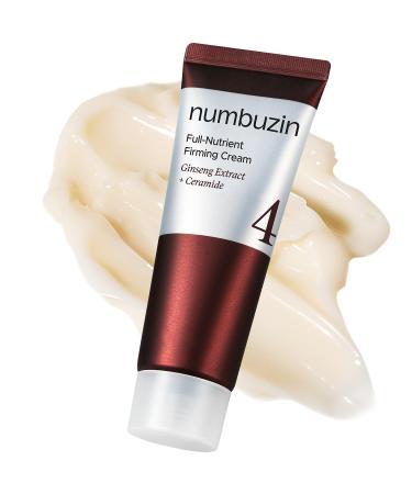 numbuzin No.4 Cream | Full-Nutrient Firming Cream | Skin Elasticity Wrinkle Care Anti-aging Deeply Nourishing Hydration | Red Ginseng Panthenol Niacinamide Bifida | 2.02 fl. oz.