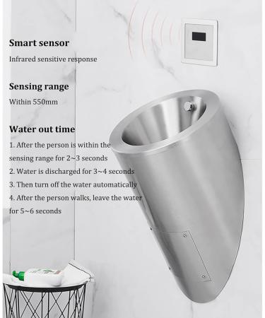 Stainless Steel Men's Wall-Mounted Urinal Household Hotel Bathroom Public Toilet Vertical Urinal Urinal Automatic Sensor Flush Valve Toilet Urinal Anti-Clogging Commerc - Buy Online on GoSupps.com