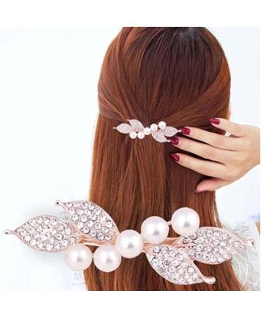 Shop Yheakne Pink Bridal Jewelry - Pearl & Rhinestone Hair Clip for Women & Girls | Elegant Wedding Headdress - Buy Online on GoSupps.com