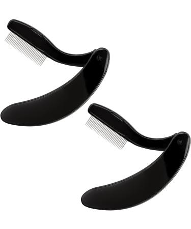 GCQQ Folding Eyelash Separator Comb - Metal Teeth, Fine Lash Comb for Eyelash Lift and Brow Waxing - 2PCS (Black) - Buy Online on GoSupps.com