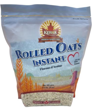 Kehar Foods Rolled Oats 681g | High-Quality Whole Grain Oats | Perfect for Healthy Breakfasts Baking & Smoothies | Non-GMO & Gluten-Free (PACK OF 10) - Buy Online on GoSupps.com