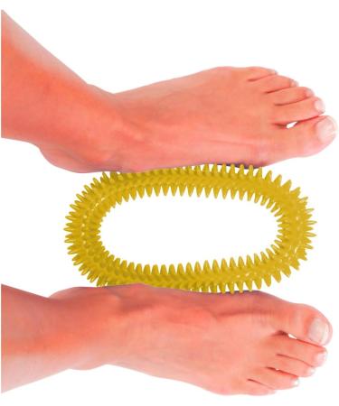 Sport-Tec Hedgehog Ring Massage - 16 cm Yellow Reflexology Self-Massage Tool for Pain Relief - Buy Online on GoSupps.com