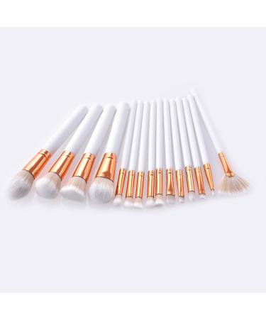 15Pcs Foundation Eyeliner Tool & Glitter Makeup Brush Set - White | Professional Eyeshadow & Lip Powder Brushes for Flawless Application - International Shipping Available - Buy Online on GoSupps.com