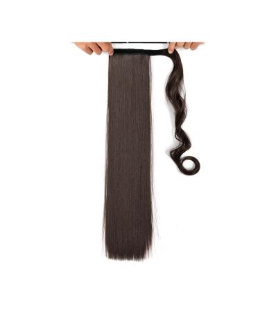 Ponytail Extension Long Straight Ponytail Extension 22 inch Wrap Around Ponytail Natural Synthetic Hair Extensions Clip in Straight Ponytail Hairpiece for Women Ponytail Hairpiece for Women (Color : 22inches Straight 4A