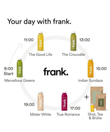 FRANK 7-Day Juice Cure | 42 Cold-Pressed Vegan Juices + Gingershots Tea & Broth | Premium Organic Fasting Solution - Buy Online on GoSupps.com
