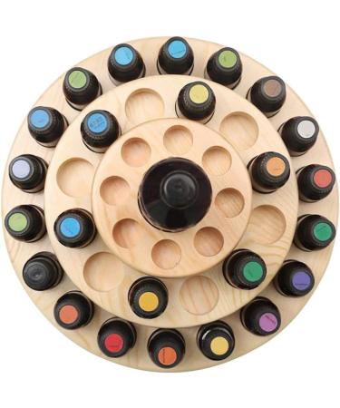 QAKILW 3 Tier Wooden Essential Oil Box - Rotating Display Stand with 39 Compartments | Elegant Organizer for Home Decor - International Shipping Available - Buy Online on GoSupps.com