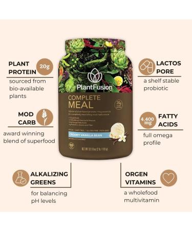 PlantFusion Complete Meal Replacement Shake - Vanilla - Plant Based Protein Powder with Superfoods - Buy Online on GoSupps.com