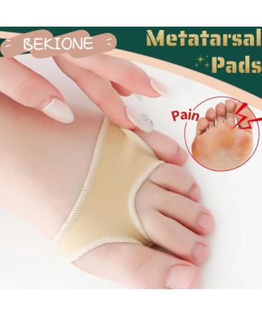 Metatarsal Pads for Foot Pain Relief | Cotton & Gel Forefoot Cushions for Women & Men - S(8.25In-9.65In) Beige - Buy Online on GoSupps.com