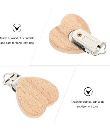 Garneck 6Pcs Natural Wood Beech Suspender Pacifier Clips for DIY Pacifier Chains - Mixed Animal Shapes - Buy Online on GoSupps.com