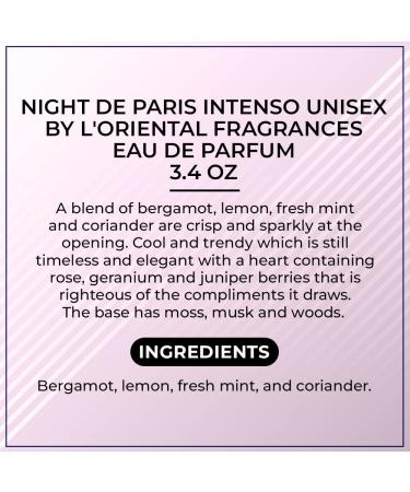 L'ORIENTALE FRAGRANCES Night De Paris Intenso Eau De Parfum Spray for Men 3.4 Ounce - Buy Online on GoSupps.com