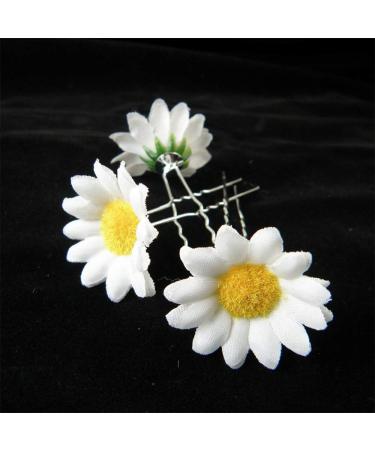 20 Pieces Daisy Hair Clips | Wedding Flower Hair Accessories | Bridal & Girl Hair Accessories (White) - Buy Online on GoSupps.com