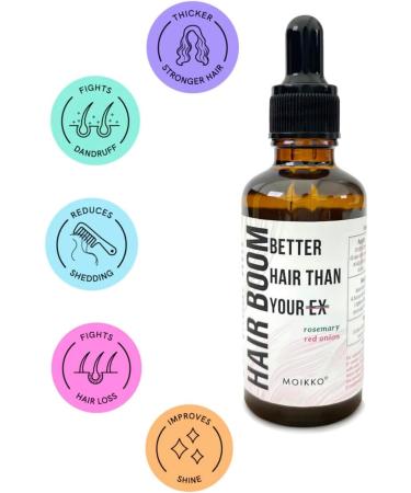 Hair Growth Oil 100% Natural with Castor Jojoba Avocado Hibiscus Argan Peppermint Basil Aloe Red Onion Clove & Rosemary - Promotes Thickness & Strength - Buy Online on GoSupps.com