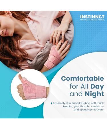 INSTINNCT Wrist Thumb Support Brace - Fully Adjustable for Men & Women - Coral Rose - One Size - Buy Online on GoSupps.com