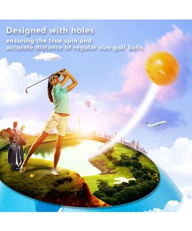 THIODOON Limited Flight Practice Golf Balls - 12 Pack White - Hollow Plastic Training Balls for Swing Practice - Colored Airflow Design - Ideal for Driving Range & Indoor Use - Buy Online on GoSupps.com
