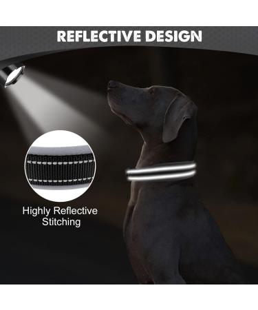 Joytale Extra Large Dog Collar - Softly Padded Neoprene Reflective Nylon Collar for XL Dogs - Black (1 Pack) - Buy Online on GoSupps.com