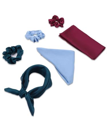 ZZICEN Satin Hair Scrunchie with Tail - 12 Pcs Solid Colors Silk Hair Scarf Scrunchies for Women and Girls - Buy Online on GoSupps.com
