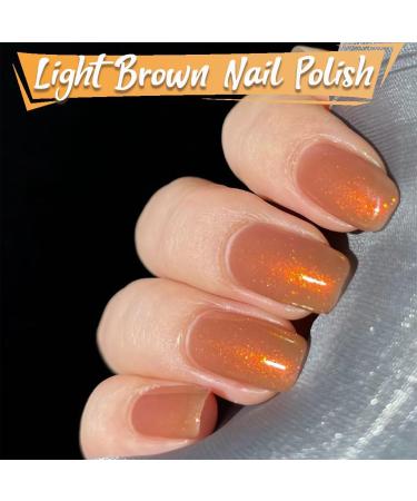 Nail Polish Glitter Nail Polish Orange Nail Varnish Quick Dry Nail Polish No UV Lamp Curing Long Lasting Chip Resistant Non-Toxic Quick Drying At Home & Salon Manicure (11#Maple Sugar) - Buy Online on GoSupps.com