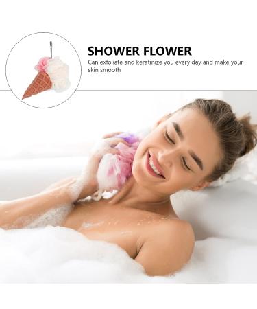 Beaupretty Ice Cream Shaped Bath Sponge | Exfoliating Shower Loofah | Soft Mesh Body Scrubber | Assorted Colors - 12x11cm - Buy Online on GoSupps.com