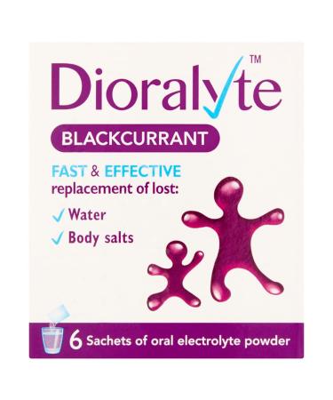 Dioralyte Supplement Replacement of Lost Body Water & Salts Sachets - Blackcurrant Flavour - 6 Sachets