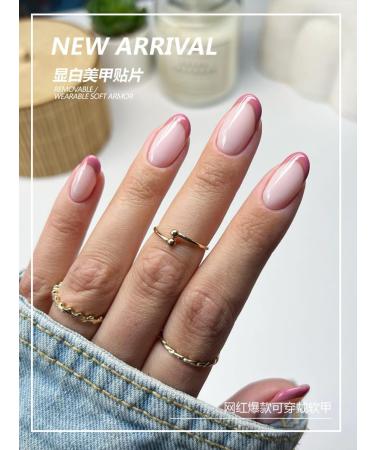 24Pcs/Set Press On Nails Mid Length Pink False Nails Acrylic Fake Nails Full Cover Nails Tips Artificial Finger Manicure Press on nails for Women and Girls - Buy Online on GoSupps.com
