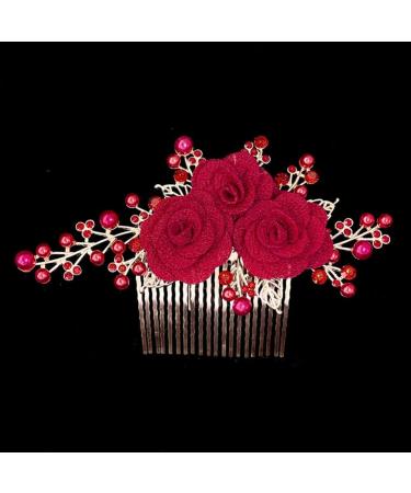 Beaupretty Compact Bride Wedding Hair Comb Reusable Hair Decor Rose Hair Comb Decoration - Buy Online on GoSupps.com