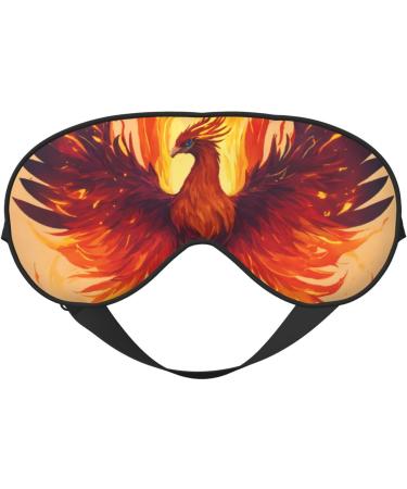 Phoenix Print Sleep Eye Mask - Soft Eye Cover for Travel & Naps | Comfortable Eyeshade for Men & Women - Black - Buy Online on GoSupps.com