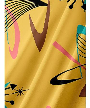 QIVICIMA Men's Hawaiian Bowling Shirt - Yellow Short Sleeve Regular Fit - Buy Online on GoSupps.com