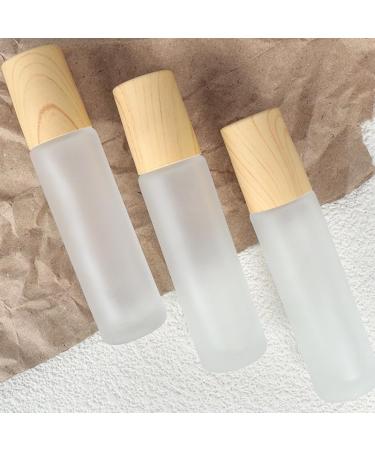10ml Frosted Glass Roller Bottle with Wood Grain Cap - Essential Oils Roll-On with Stainless Steel Roller Ball - G10 Color - Buy Online on GoSupps.com
