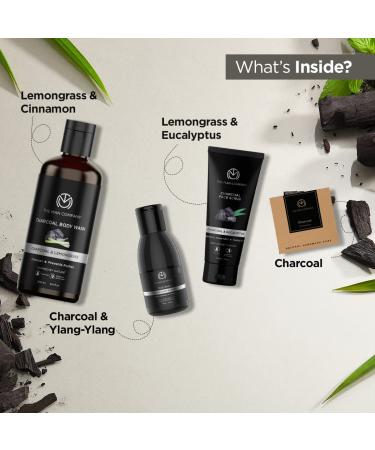 Buy The Man Company Ultimate Charcoal Detan Kit | 8-Piece Grooming Set in Elegant Gift Box - Body Wash Shampoo Face Scrub & More | International Shipping Available - Buy Online on GoSupps.com