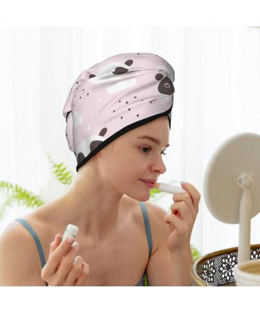 Soft Super Absorbent Cute Panda Microfiber Hair Towel Wrap for Women - Quick Dry Coral Velvet Hair Cap for Long Curly & Thick Hair - Buy Online on GoSupps.com