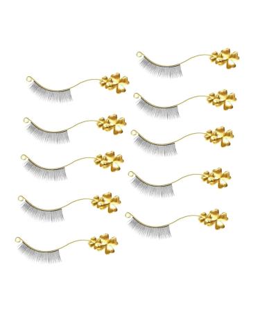 FRCOLOR 6pairs Eyelash Fake Eyelashes False Eyelashes Eyelash Curler Eyelash Grafting Tool Eyelash Exhibit Tool Makeup Supplies Eyelash Display Board False Eyelash Holder Fixed Plate 9x6.5cm Golden