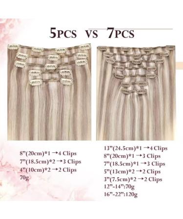Easyouth Balayage Clip in Human Hair Extensions - 18 70g 5Pcs Ombre Blonde Invisible Thick Clips - #18/22/60 Nordic - Buy Online on GoSupps.com