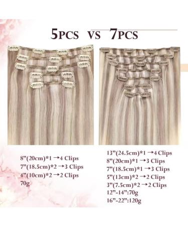 Easyouth Real Hair Balayage Clip-In Extensions - 22 Inch Platinum Medium & Ash Blonde - 120g Remy Hair - #18/20 - 7PCs for Voluminous Style - Buy Online on GoSupps.com