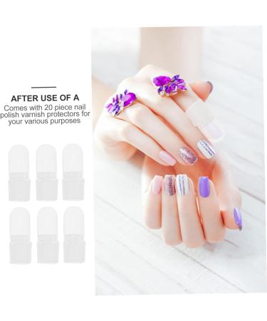 minkissy 20pcs Nail Case Nail Protector Gelt Spar Varnish Polish Remover Wrap Nail Varnish Tip Nail Art Tips Cover Shield Nail Polish Cover Manicure Polish Varnish Protector Nail Polish Tip 4x2cm As Shown - Buy Online on GoSupps.com