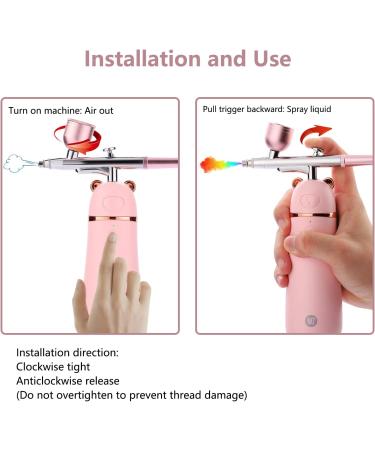 Airbrush with Compressor Kit Portable Makeup Airbrush Set Rechargeable Handheld Cordless Multi-purpose Airbrush Makeup for Deep Moisturizing Face Spa Moisture Oxygen Sprayer (Pink) - Buy Online on GoSupps.com
