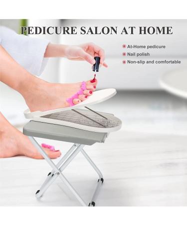 LiDiVi Pedicure Foot Rest - Adjustable Foot Stand for Easy At-Home Pedicures - Non-Slip Sturdy Legs - White (Upgraded) - Buy Online on GoSupps.com