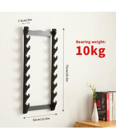 8-Tier Black Sword Holder Wall Display Rack for Samurai Katana Wakizashi Swords - Buy Online on GoSupps.com