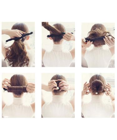 Magic Donut Bun Maker with Pearl Beads - Foam Sponge Hair Styling Tools & Accessories for Women & Girls - 3 Pieces (Black) - Buy Online on GoSupps.com