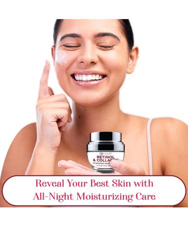 Clear Beauty Collagen & Retinol Night Cream - Firms, Hydrates & Smooths Fine Lines - Face Moisturizer For Dry Skin, Vegan, Clean Beauty - Korean Skin Care, Dermatologist Tested - 1.69 Fl Oz Retinol & Collagen - Buy Online on GoSupps.com