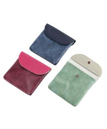 Lurrose 3 pieces women binding bag mini container leather minimalist wallet mini money exchange travel hygiene holder female accessory pretty wallet