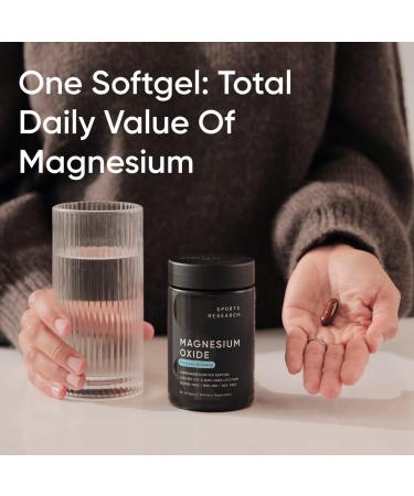 Sports Research Magnesium Oxide 420mg with Coconut MCT Oil - Magnesium Supplement for Muscle Nerve and Bone Support* - Gluten-Free Non-GMO - 90 Softgels - Buy Online on GoSupps.com