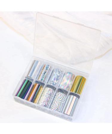 Xptieeck 10 Rolls Nail Foils Polish Stickers Metal Color Starry Paper Transfer Foil Wraps Adhesive Decals Nail Art Decorations - Buy Online on GoSupps.com