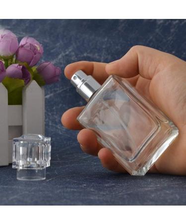 Enslz Square Flint Perfume Atomizer - Refillable 30ml Clear Glass Spray Bottle for Travel | International Shipping - Buy Online on GoSupps.com