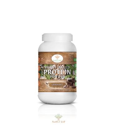 Health & Well Plant-Based Protein Powder Contains Three Vegan proteins and Eight Different Super Fruits (Chocolate) Chocolate 2 Pound